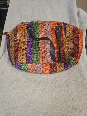 Sondra Roberts Squared Multicolored Faux Leather Shoulder Bag Handbag Purse - Image 1 of 4