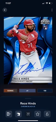DIGITAL Topps Bunt Chrome Black 25 Kumar Rocker Blue Signature 150cc - Image 1 of 2