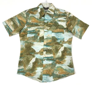 Vintage Chemise Et Cie Shirt Mens M Lakes of Killearny 70s Polyester Dagger - Picture 1 of 11