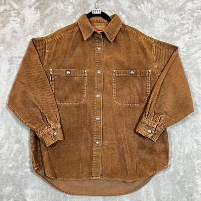 Vintage UNIONBAY Corduroy Shirt Jacket Men's M Brown Metal Snaps Preppy Retro - Image 1 of 4