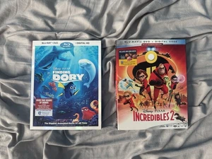 Finding Dory  / The Incredibles 2 Blu-Ray DVD Movies Lot Disney Pixar - Picture 1 of 7