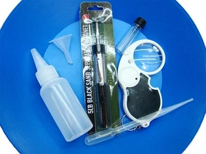 11" Blue Falcon Cleaning/Finishing Gold Pan Kit USA Made - Bild 1 von 6