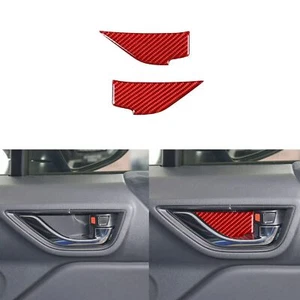 Red Carbon Fiber Interior Door Handle Bowl Cover Trim For Subaru BRZ GR86 22-23 - Picture 1 of 11