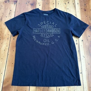 Camiseta Harley Davidson Para Hombres Talla M Motor Oil Negra Gráfica Envejecida Motociclista - Imagen 1 de 8