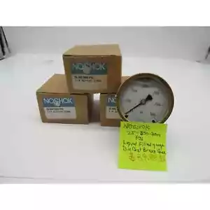 NOSHOK 25-300-3000-psi/bar, 2-1/2" Brass Case Gauge, New in Box - Picture 1 of 3