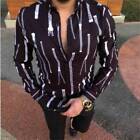 Mens Floral Shirt Shirts Long Sleeve Button Down Tops Slim Fit Formal Casual