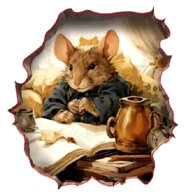 Adesivo de parede 3D 4,72" x 4,65" OLDWISE MOUSE Keeper of the Secrets -Decalque mural - Imagem 1 de 3