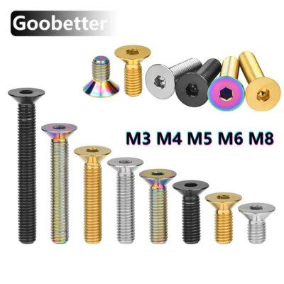 GOOBETTER Titan Senkkopfschrauben Innensechskantschraube DIN 7991 M3 M4 M5 M6 M8 Motorrad