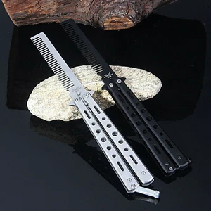 Butterfly Combs Stainless Folding Training Practice Combs Hair Styling Tools - Picture 1 of 14