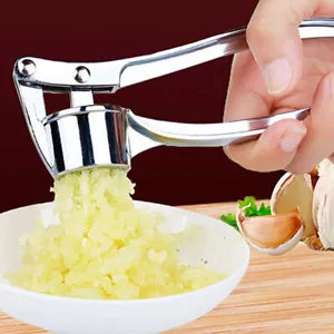 Garlic Press Crusher Squeezer Silver Kitchen Masher Aluminium Alloy Mincer Tool - Picture 1 of 11