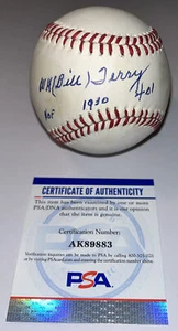 Bill Terry ONL Signed Inscribed Baseball,New York YankeesPSA/DNA Autograph,(B59) - Picture 1 of 8