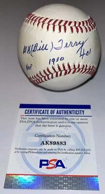 Bill Terry ONL Signed Inscribed Baseball,New York YankeesPSA/DNA Autograph,(B59) - Image 1 of 4