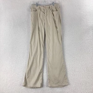 NYDJ Beige Wide Leg Linen Blend Pants Womens Mid-Rise Made in USA Casual Size 2 - Picture 1 of 19