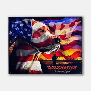 16" Winchester American Dog The American Legend Tin Metal Sign - Picture 1 of 9