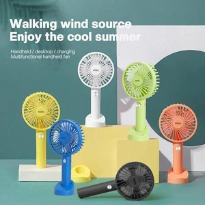 Mini Portable Hand-held Desk Fan Cooling Cooler USB Air Rechargeable 3 Speed AU - Picture 1 of 17