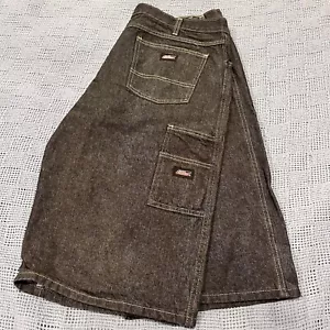 Dickies Baggy Y2k Jean Work Shorts Dark Wash 38 Loose Fit 15 Inch Inseam Pockets - Picture 1 of 9