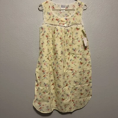 Vestido de Noche Vintage Nuevo con Etiquetas Personaje Amarillo Floral Sin Mangas Dobladillo Redondo Talla Pequeña Foto 1 de 4