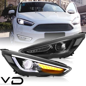 VLAND LED Headlights For 15-18 Ford Focus Sequential Projector Custom Left+Right - Picture 1 of 21