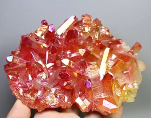 1.12lb Colorful Aura Quartz Crystal Titanium Bismuth Silicon Cluster Rainbow - Picture 1 of 11