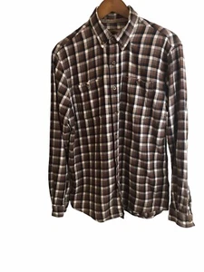 Boston Traders Luxus Vintage Flanell Shirt Herren mittelbraun kariert Taschen - Bild 1 von 7