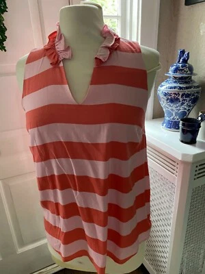Gibson Hi Sugarplum Pink Coral Ruffle Collar S  Sleeveless Blouse NWT RCP8767 - Image 1 of 4