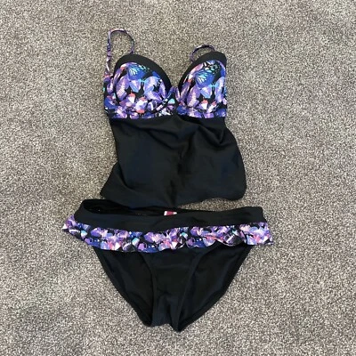 Top e inferior de natación OP mediano 7/9 bandeaukini estampado mariposa Foto 1 de 4