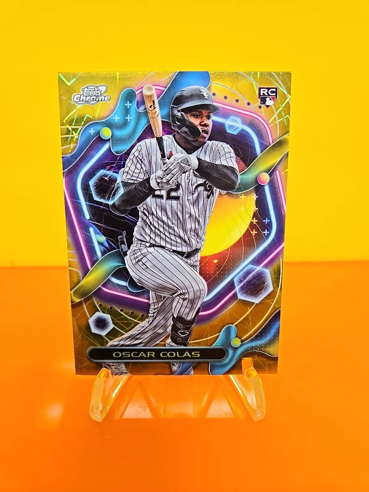 Oscar Colás 2023 Topps Cosmic Chrome RC Gold Interstellar Refractor #/50 - Image 1 of 4
