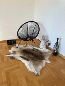 Luxurious Reindeer Hide Skin 135x107 cm Scandinavian Rug Prime Quality Real #572 - Picture 1 of 4