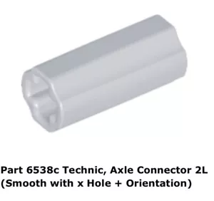 Lego 1x 6538c Light Bluish Gray Technic, Axle Connector 2L 75290 - Picture 1 of 1