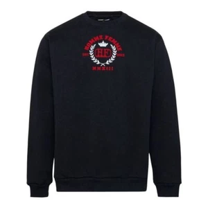 HOMME + FEMME Embroidered Royal Crest Crewneck Pullover Sweater London Black 2XL - Bild 1 von 12