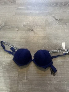 Victorias Secret New 34B Bombshell Adds 2 Cup Sizes Sparkle Y2k Purple Indigo - Picture 1 of 5