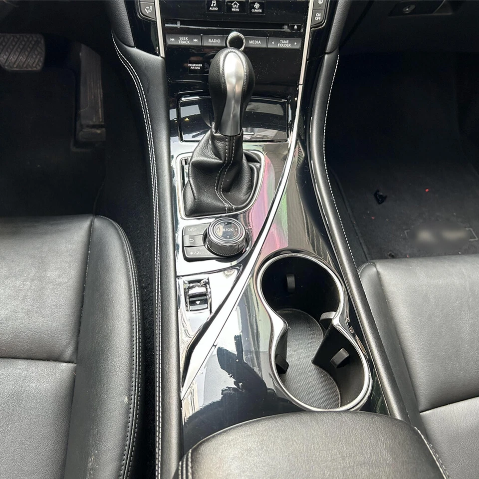 For Infiniti Q50 2014-2020 Glossy black Pattern Interior DIY Trim Decals Foto 1 de 4