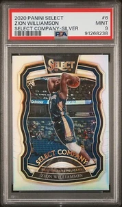 Panini Select Zion Williamson Select Company 2020 plateado PSA 9 como nuevo Pelicans - Imagen 1 de 2