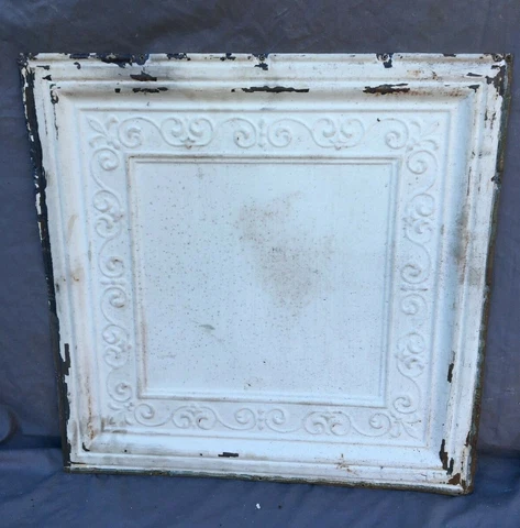 Antique Decorative Tin Metal Ceiling 2' x 2' Shabby VTG 24" SQ Chic 1123-20B Cover