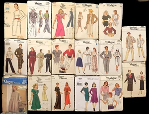 17 Vogue Vintage Schnittmuster gebraucht meist 80er Jahre gesmoktes Dichterkleid - Bild 1 von 18