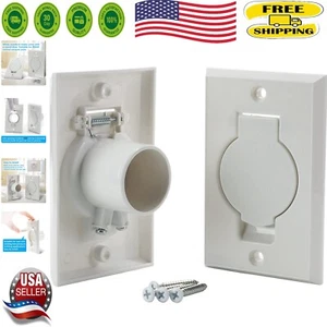 White Round Central Vacuum Wall Inlet Covers - Standard Beam Compatible 2 Pack - Picture 1 of 8