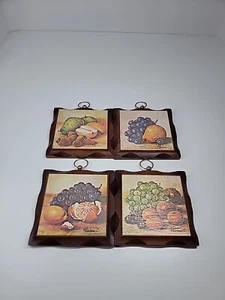Placas de pared de madera vintage para interiores de hogar fruta - Juego - 5" - Imagen 1 de 7