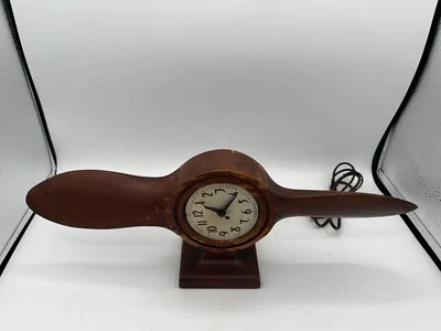 Vintage Wooden Aviation Propeller Clock - 18" length - Works but *READ* - Image 1 of 4