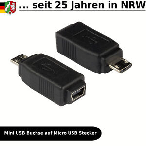 Adapter Mini USB Buchse auf Micro USB B Stecker 2.0 5 Pin Kupplung Anschluss