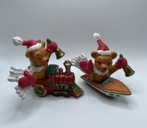 Kurt Adler Weihnachtsmann & Rentier Reitlokomotiven Ornamente - Bild 1 von 11