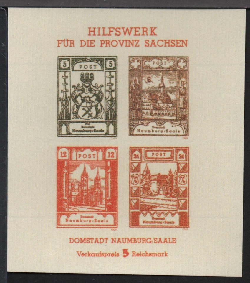 ✔️ HILFSWERK FÜR DIE PROVINZ SACHSEN EXCELLENT RARE Block NG Facsimile Replica!! - Image 1 of 1