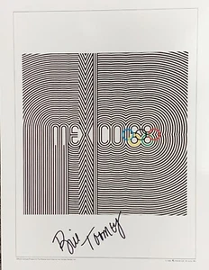 1968 MEXICO Olympics 12x16 Poster SIGNED by BILL TOOMEY Won Gold for Decathlon - Picture 1 of 4