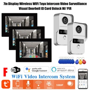 WLAN Video Türsprechanlage Türklingel mit 1/2/3x 7" Monitor Kamera NACHTSICHT - Picture 1 of 23
