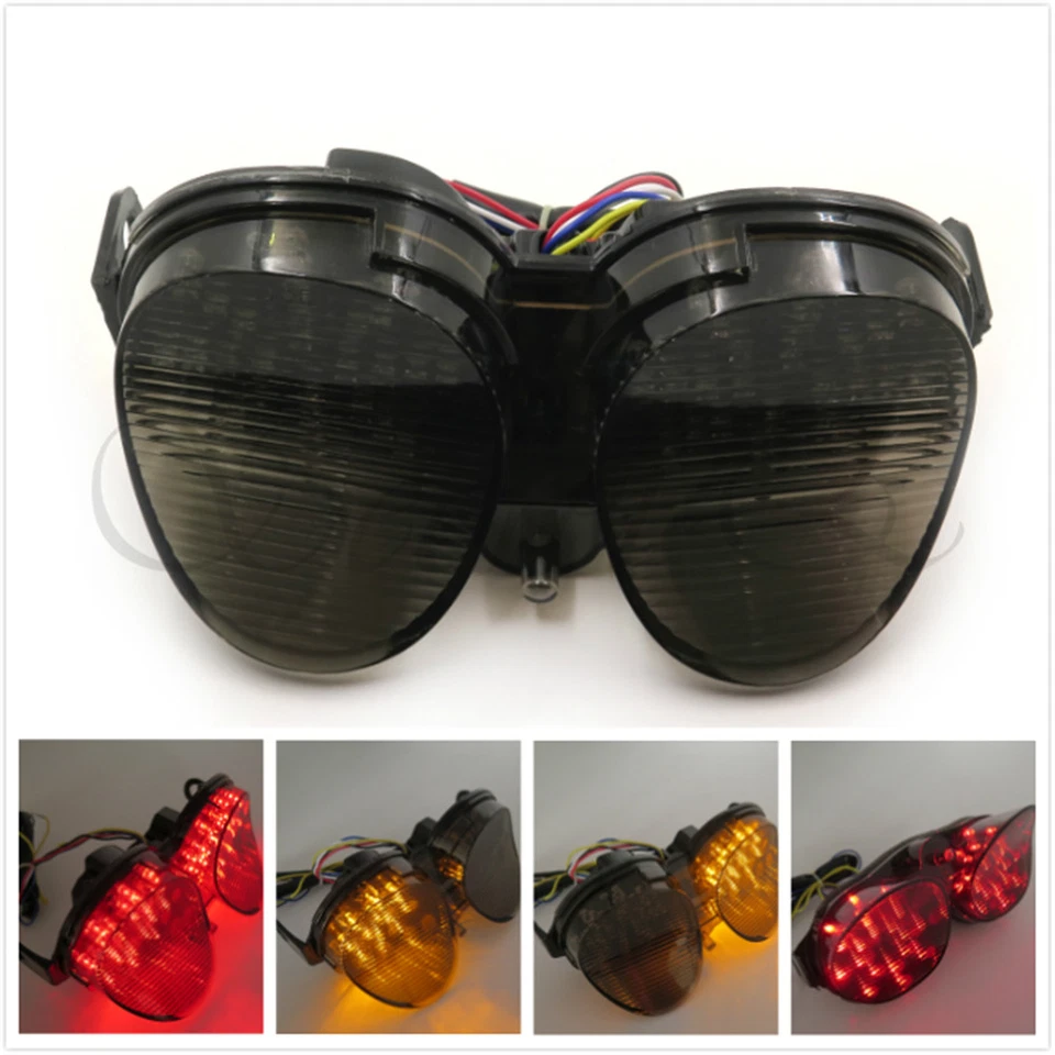 Señales de luz trasera LED integradas de humo para Yamaha YZF R6 2001 2002 Sportbike Foto 1 de 4