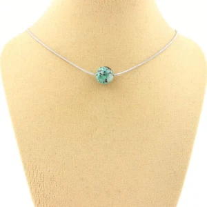 Halskette 1 Perle Chrysokoll Aus Namibia Qualität 7A 8 Mm Kette Für Damen - Picture 1 of 5