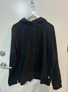 m & s black zip hoodie with thumb holes sz 24 bnwt (f21 - Picture 1 of 9