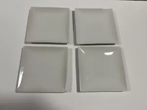 Crate & Barrel 7 3/4" Plate Salad Dessert White Bread Square Rd edge smooth NEW - Picture 1 of 5