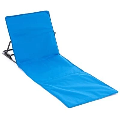 Strandmatte gepolstert faltbar verstellbare Rückenlehne 158x58 cm blau - Bild 1 von 4
