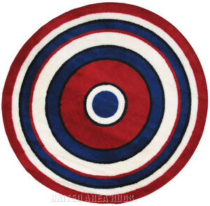 5x5 Round Rug Concentric Target Practice Circles Play Mat Game Room Children New