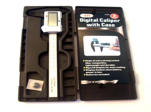 ILLINOIS INDUSTRIAL 6" DIGITAL CALIPER BIG LCD SCREEN SAE & METRIC CARBON FIBER - Picture 1 of 1